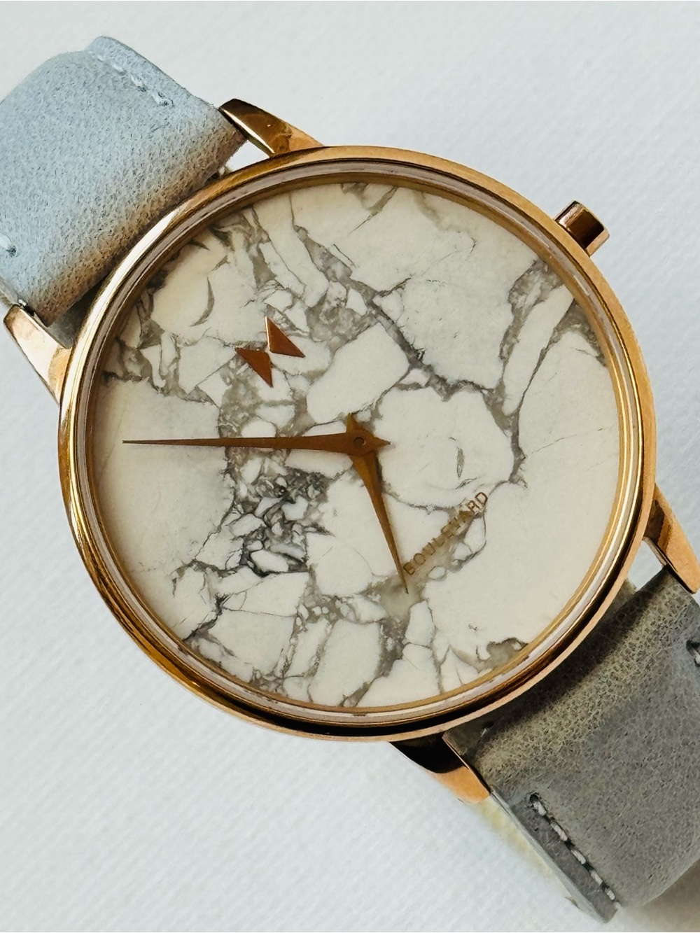 MVMT Boulevard Beverly Women's Rose Gold Watch Stainless Light Blue Leather J18